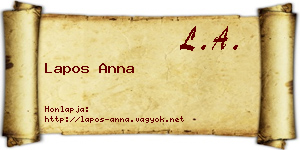 Lapos Anna névjegykártya