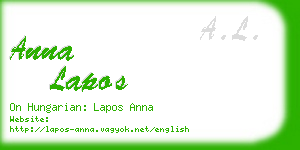 anna lapos business card